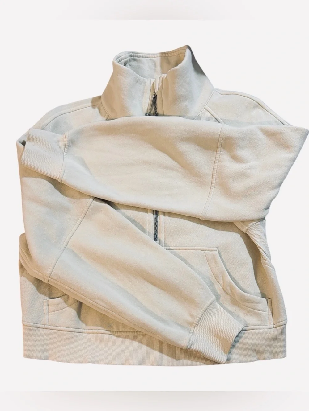 Lululemon Scuba Oversized Funnel Neck Half Zip in Creamy Ivory size XS/Small